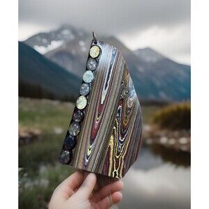 Michigan Powerhouse Pendant Fordite With Rare Slocum Opal IYKYK Excellent Signed